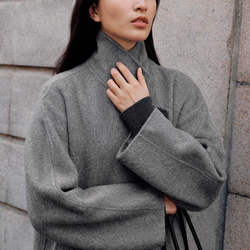 Women's Elegant Wool Blend Mid-Length Coat