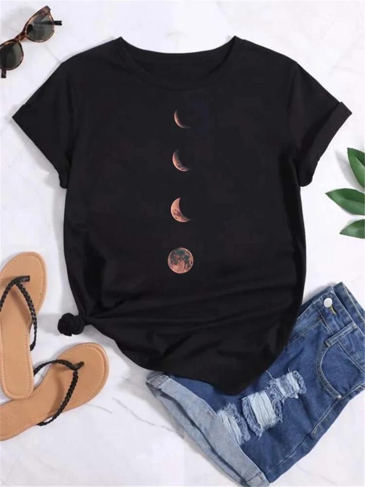 Kids Maycaur T Shirt Unisex Moon Planet Print Fashion Tee Shirts Casual Round Neck Short Sleeve