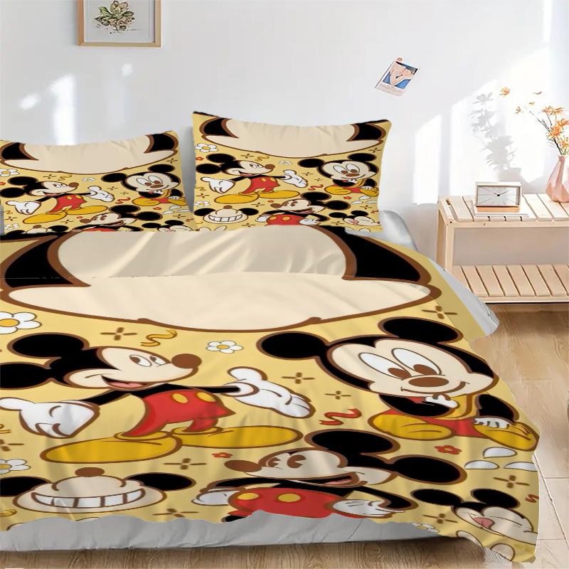 Mickey Mouse Adventures Print 3Pcs Bedding Setduvet Cover With 2 Bedropillowcase Home Birthday Gift