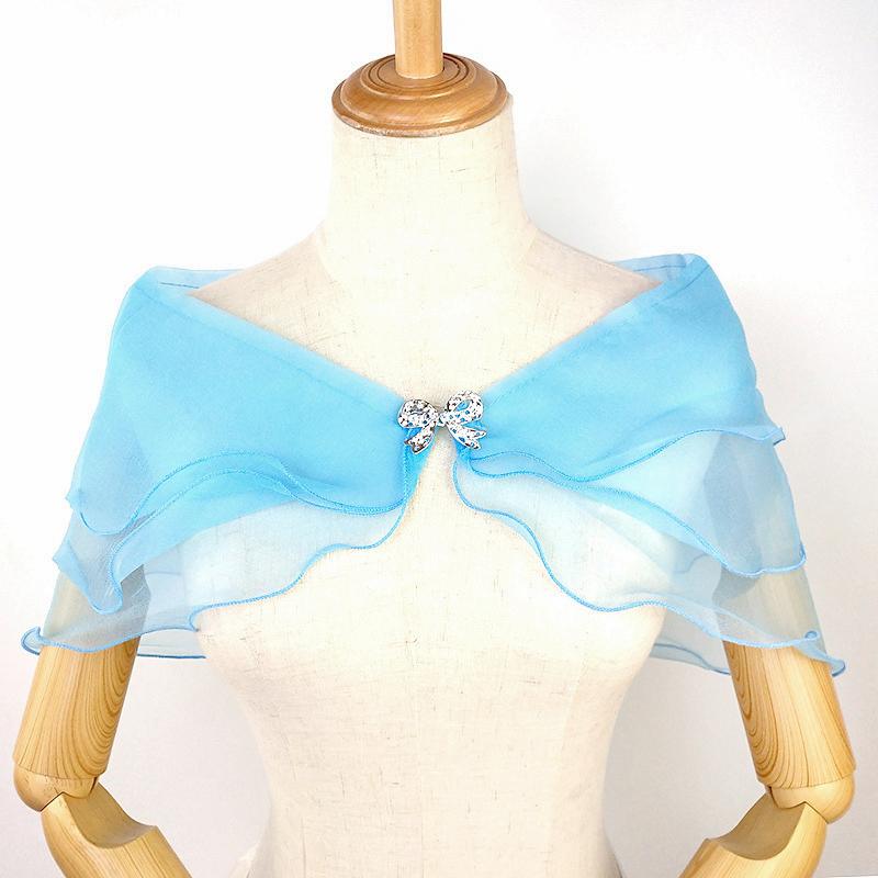 1Pc Solid Color Forest System Shawl Fashion Wedding Gown Versatile Bow Button Thin Style One Shoulder