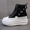 Sneakers Alte da Donna Stivali in Rete Stivali in Rete Cava da Donna Stivaletti Estivi Altezza Suola Spessa 8 cm Scarpe da Donna con Rialzo