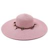 Ladies' Summer Straw Hat 13CM Large Brimmed Beach Hat Sunshade Hat Outdoor Beach Travel Hat Foldable