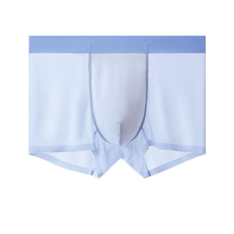 WTEMPO Mens Sexy Underwear Ice Silk Boxers Shorts Super Thin Transparent Low-rise Breathable Men Panties