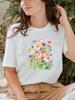 Pflanzenstil Trend Niedlich 90er Jahre T-Shirt Oberteil T-Shirt Kurzarm Sommerkleidung Druck Rundhals Mode Damenbekleidung Grafik-T-Shirt