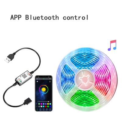 1 adet RGB LED Şerit Işık APP Bluetooth Kontrolü ile 2835 SMD Esnek Lamba Bant USB Güç TV arkaplan ışığı Ev Partisi Dekorasyon