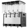 Commercial Beverage Dispenser 4 Tanks 10 L / 10.6 QT Per Tank, Stainless Steel Juice Dispenser, Ice Tea Drink Machine with 7 To 12 Cooling