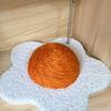 Cat Scratch Pad Flower Shape Sisal Rope Cat Scratcher Interactive Floor Cat Scratching Board with Spring Plush Bee for Furniture Protector