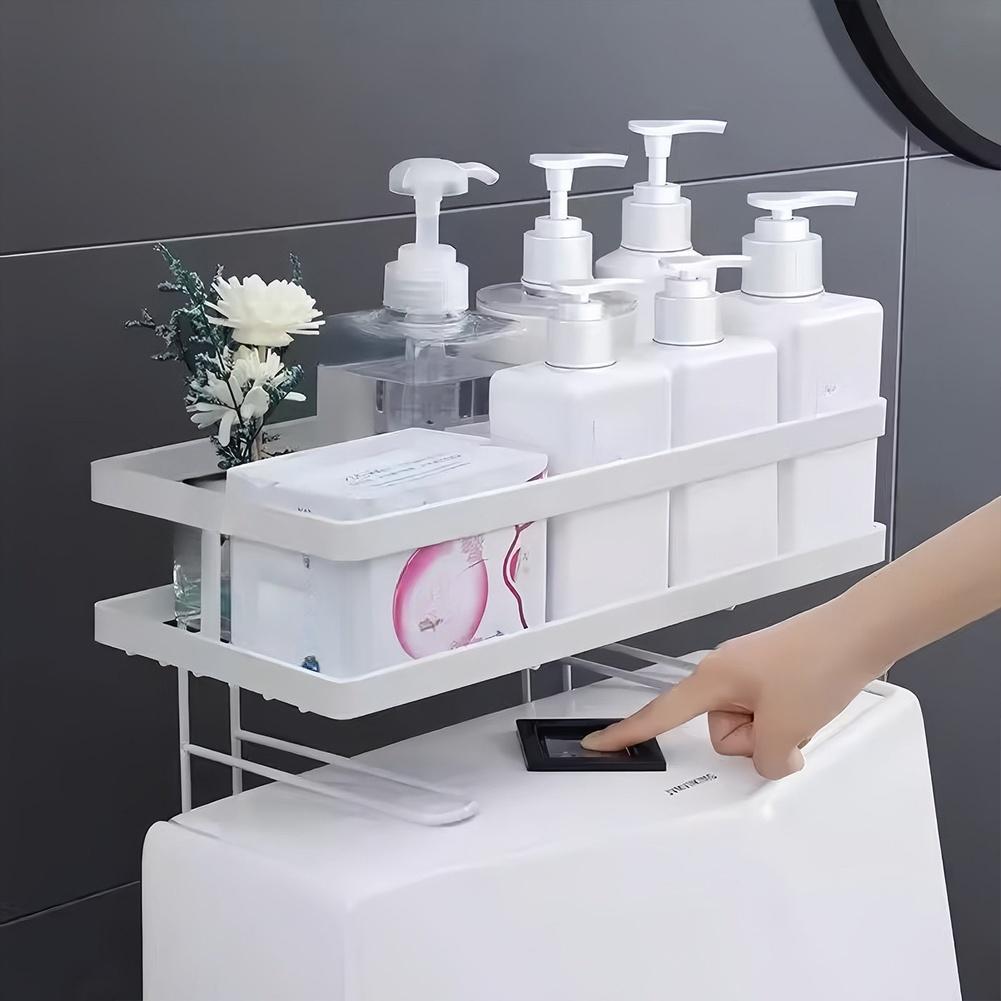 Waterproof Iron Wall Shelf for Bathroom Toilet Storage Organizer for Shampoo Toiletries and Bath Accessories Organization