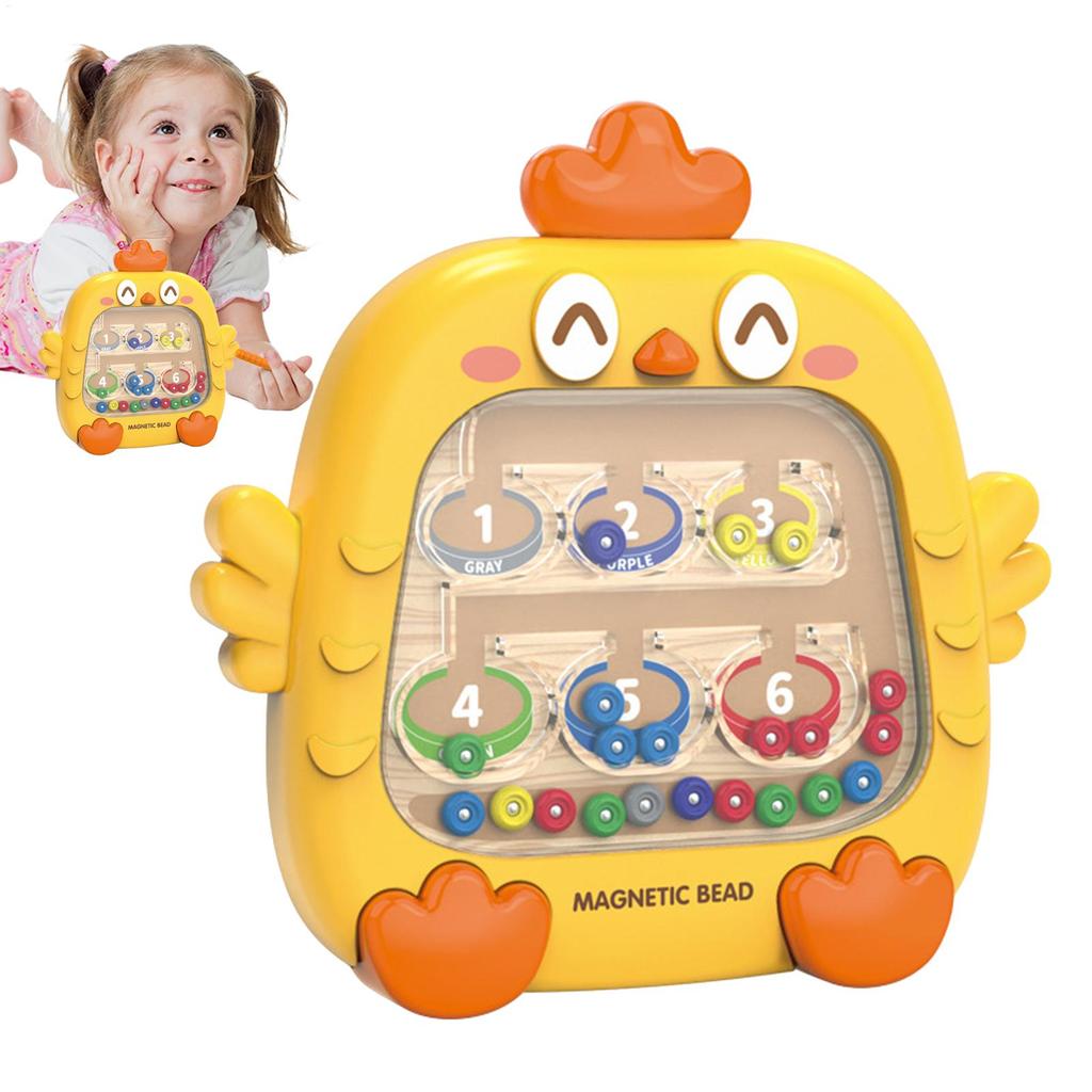 Magnetic Maze Chicken Design Color Matching Counting Puzzle Board Toy Fine Motor Skills Toys for Boys Girls Ages 4