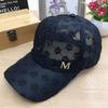 Korean Style Rhinestone Baseball Cap: Floral Lace Mesh Hat with Sun Protection