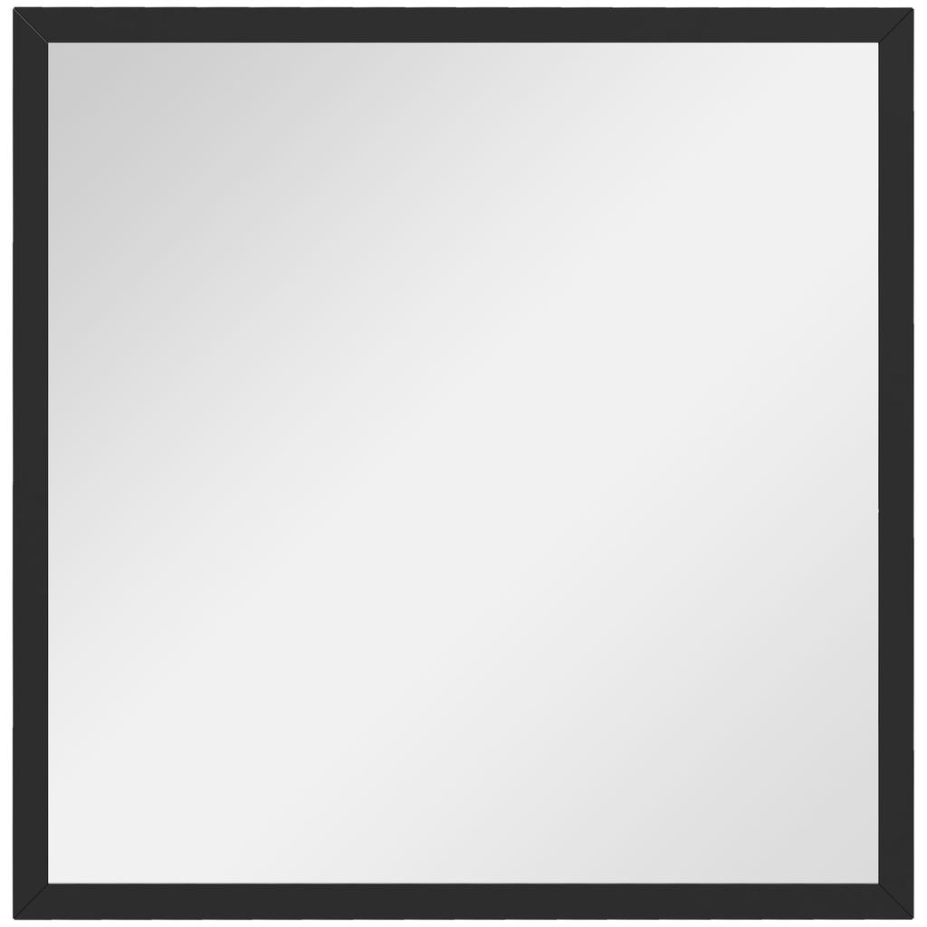 Square Wall Mirror 50 X 50 Cm Black Wooden Frame Ideal For Bathroom Living Room Or Bedroom