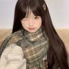 Sciarpa a Quadri Invernale da Donna, Stile Giapponese-Coreano Carino, Versatile Scaldacollo Caldo a Sciarpa