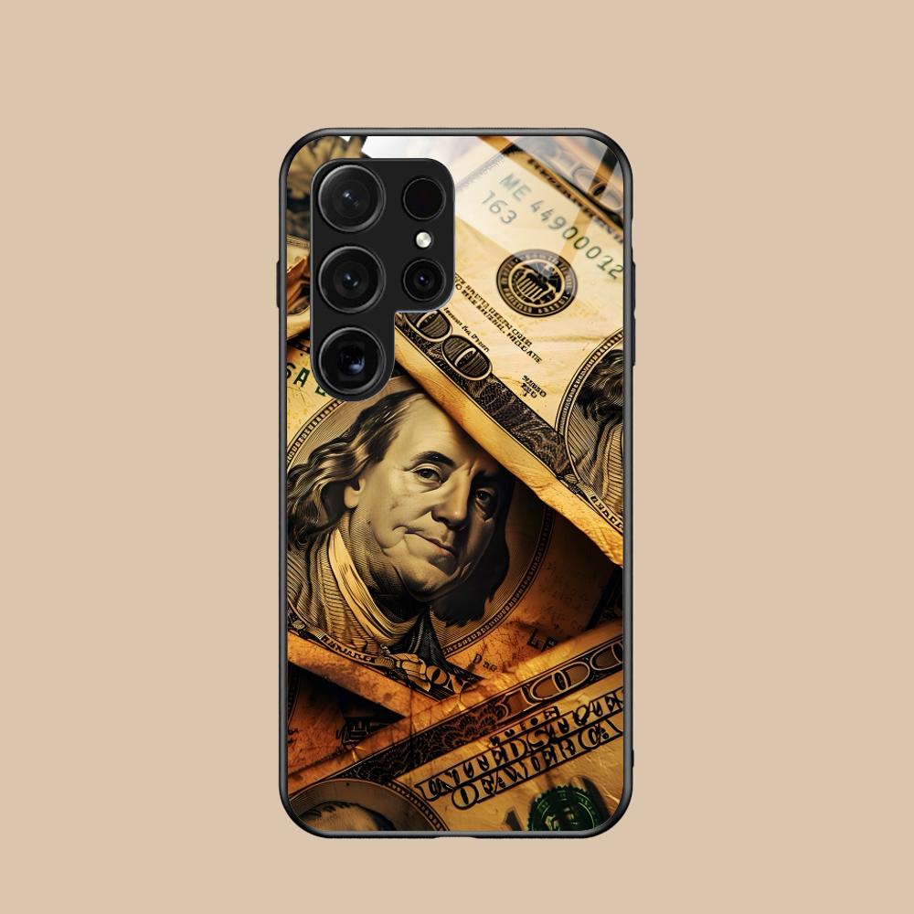 

USD Dollar Glass Mobile Phone Case for Samsung Galaxy A56 55 54 53 52 51 36 35 34 23 16 15 5G Colorful Cover Galaxy A26 5G