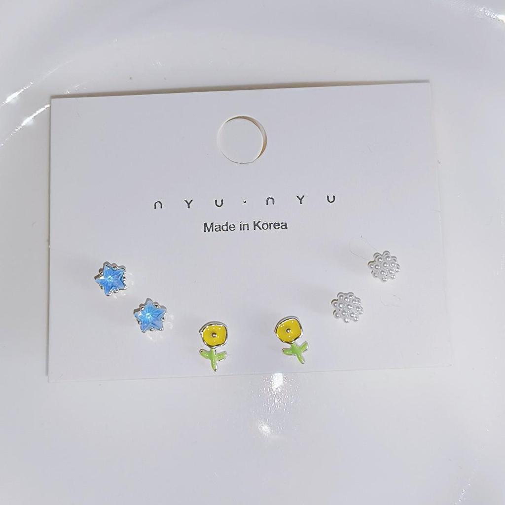 Spring Fresh Versatile Exquisite Earrings Set for Women - Trendy Fashion Niche Design