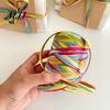 Natural Texture Twine for Gift Tags Colorful Raffia Packaging String, Flexible Paper Floral Bundling Multi Color Holiday Decorations Rope, Multi-color