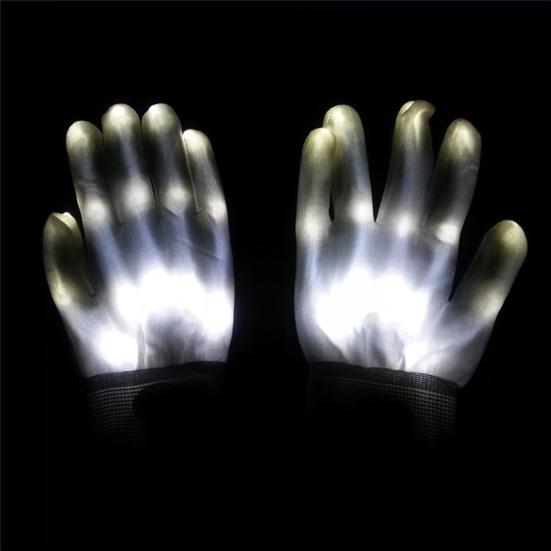 1 paio di guanti con dita illuminate a LED Decorazioni per la danza del costume di Natale di Halloween