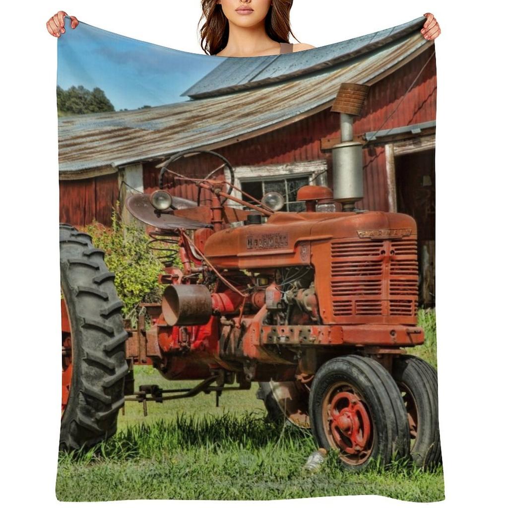 1952 Farmall Tractor Throw Blanket Cute Plaid wednesday Sofa cosplay anime Blankets