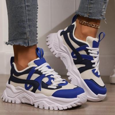 Women's Shoes On Sale 2024 New Lace Up Women's Vulcanize Shoes Autumn Breathable Mesh Mixed Colors Outdoor Casual Walking Shoes