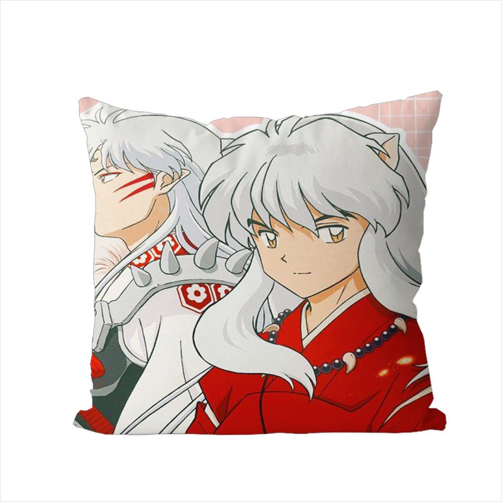 Inuyasha Pillow Case For Car Sofa Decorative Home Doublesided Print Plush Square Throw Pillow Cushion Cover