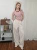 MOROA Dot Elastic Waist Pants - White