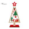 Wooden Christmas Party Decor Tree Tabletop Sign, Rustic Gingerbread Snowman Gnome Desktop Ornament with Star Gift for Family Topper, Vintage