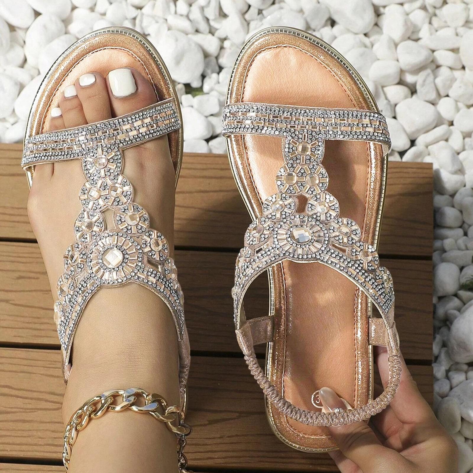 

Womens Sandals Slides Women Clip Toe Sandals Crystal Beach Flip Flops Female Students Korean Fashion Sapatos Femininos Elegante 36 золотий