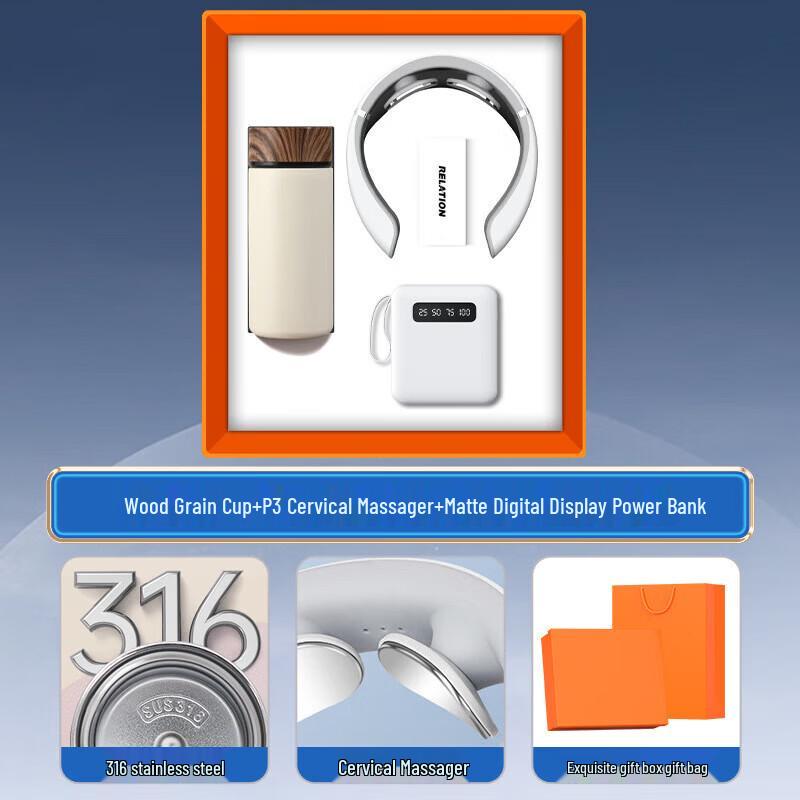 3-in-1 Corporate Gift Set: Power Bank, Massager & Smart Thermos