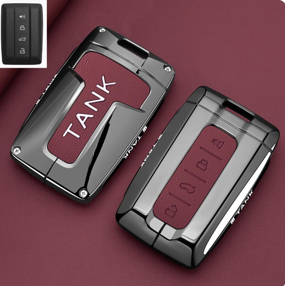 Zinc Alloy Car Key Case for Great Wall GWM TANK 300 400 500 700 Remote Cover Bag Shell Keychain Holder Accessories