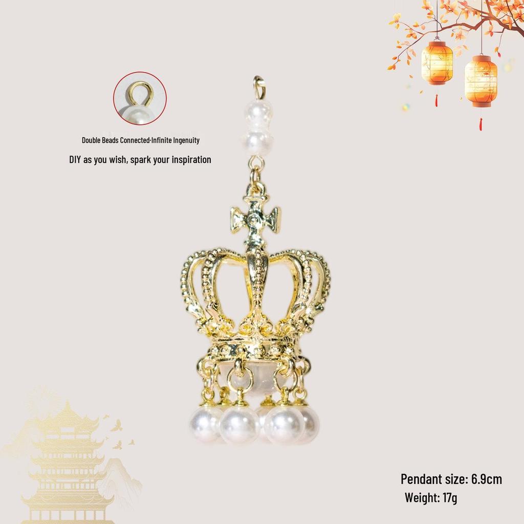 Luminous DIY Palace Lantern Fan Pendant Magnet Keychain Ornament - Ancient Style Accessory