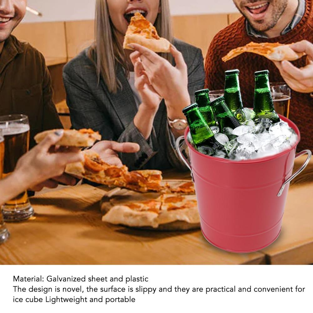 Double Wall Design Ice Bucket With Lid And Handle Bar Ice Tub Wine Storage Tub Restaurants