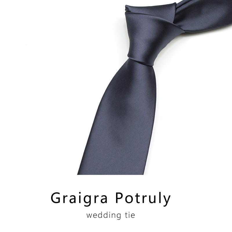 

Однотонный галстук мужской формальный деловой 8 см рабочий свадебный жених черный серый кофейный темно-синий универсальный модный темно-серого