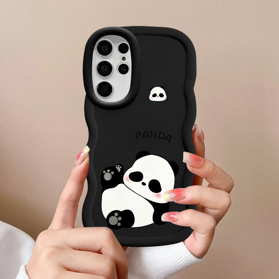 Cartoon Panda Soft Phone Cover Case for Samsung Galaxy A26 S25 S20 FE A25 S24 S23 Plus S22 Ultra S21 A34 A24 A35 A36 A55 A54