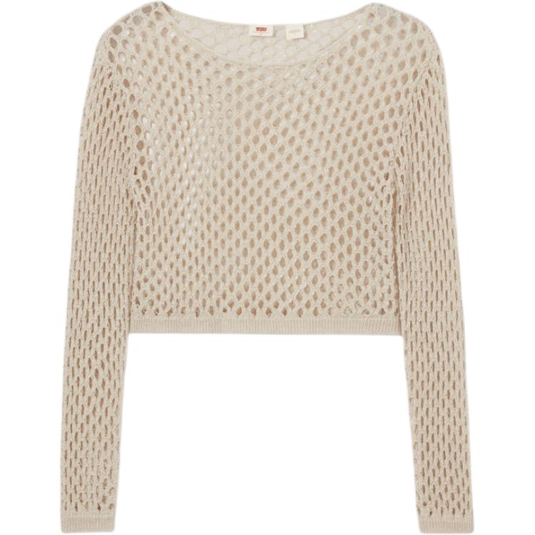 

Levis Повседневный Универсальный Однотонный Ажурный Трикотажный Свитер с Круглым Вырезом и Длинным Рукавом Женский свитер 003I3-0000 S