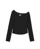 REST&RECREATION Rr One Shoulder Long Sleeve Top - Black