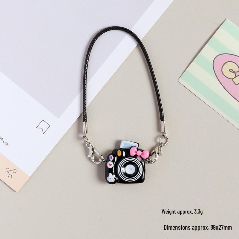 Dollhouse Bow Knot Cartoon Camera Pendant Necklace