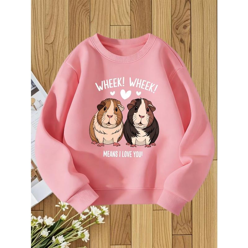 European sizes Kids' Round Neck Sweatshirt with Fashionable Print, a Versatile Top