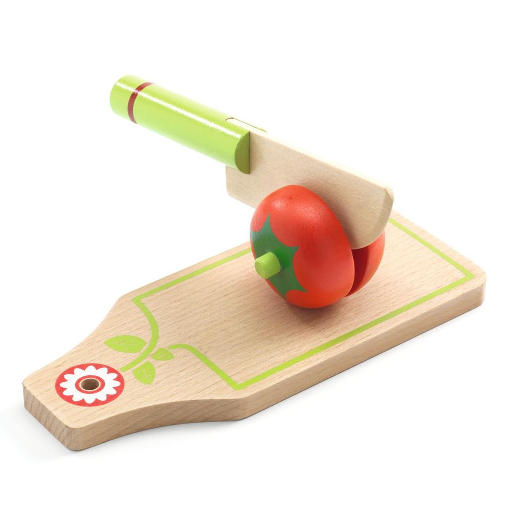 DJECO Sada ovoce a zeleniny na hraní s nožem na krájení ovoce a suchým zipem Ideální pro dívky ve věku a Ideální pro předškolní a základní školu
