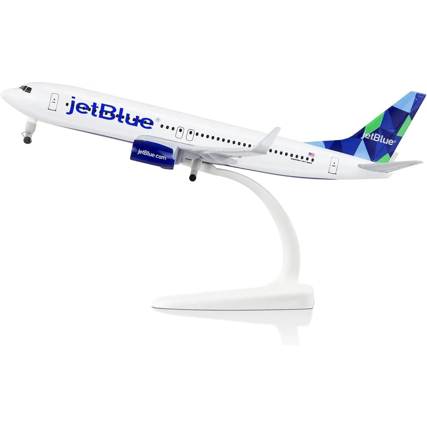 20cm 1/300 Scale Model Plane Diecast Airplanes Jet Blue 737 Airlines Model Airplane for Collections & Gifts