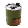 Tazza da caffè da campeggio 300ml Acciaio Inossidabile 304 Anti-scottatura Coperchio in Legno Tazza da Caffè con Coperchio Tazza da Acqua per Esterno