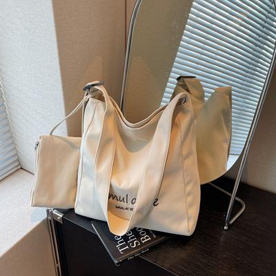 Japanese Cloth Bag Women'S Summer Simple Shoulder Large-Capacity Shopping Bag Wind Student Leisure Commuting Tote Bag