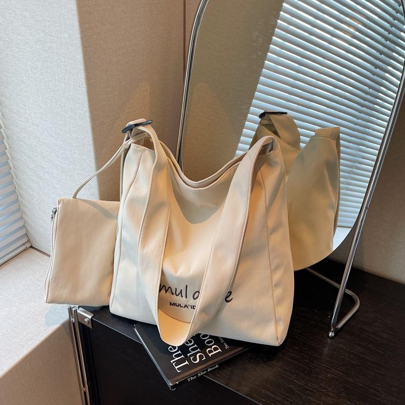 Japanese Cloth Bag Women'S Summer Simple Shoulder Large-Capacity Shopping Bag Wind Student Leisure Commuting Tote Bag