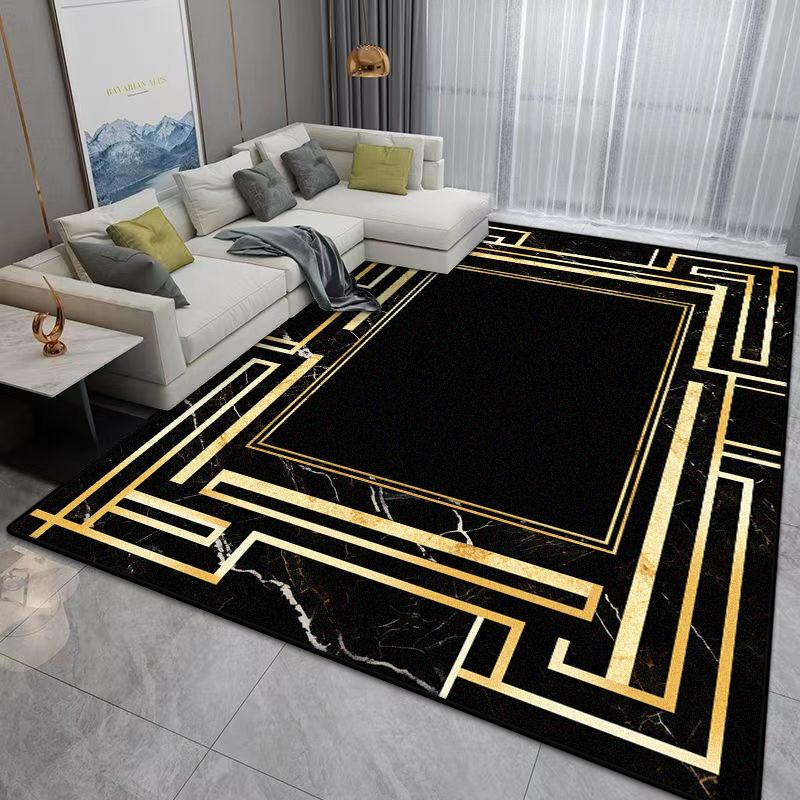 Modern Decorative Carpet black Living Room Minimalist Style Home Decor Home Large Area Bedside Washable Floor Mat Dining Room