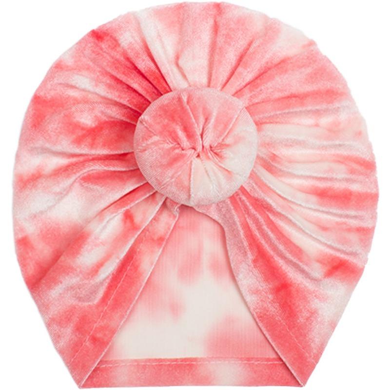 Autumn New Baby Golden Velvet Donut Hat, Children's Creative Tie-dye Pullover Hat, Baby Hat