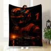 Lando Norris McLaren #1 Orange Helmet Dark F1 Racing Warm Printed Blanket for Living Room Couch