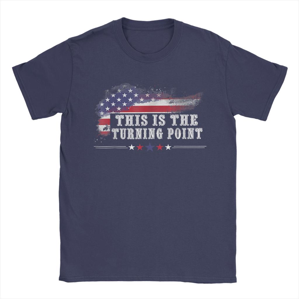 This is The Turning Point American Flag T-Shirt Beach  Pure Cotton T Shirts For Men's Casual Tshirt Short Sleeve Top Tees