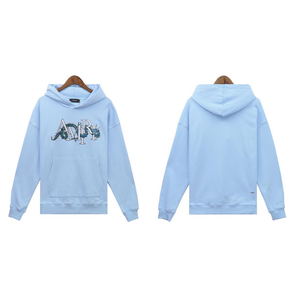 Amri Design Unisex Hooded Sweatshirt with Letter Print - Trendy European & American High Street Style