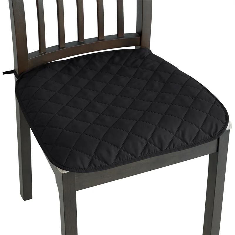 1PC Quilted Chair Seat Cushion Non-Slip Dining Chair Covers Solid Color Office Stool Seat Pads for Hotel Wedding Restaurant