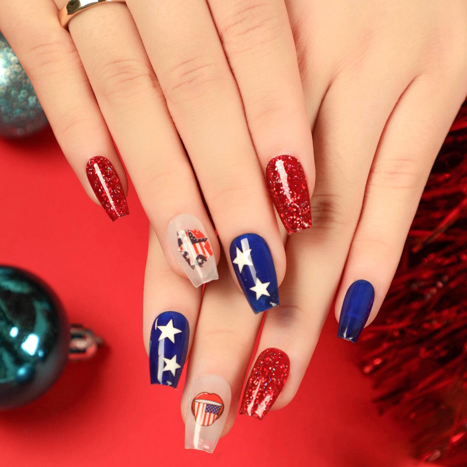 Independence Day Ballet Press-On Nails - Finished Manicure Nail Tips Glue Included