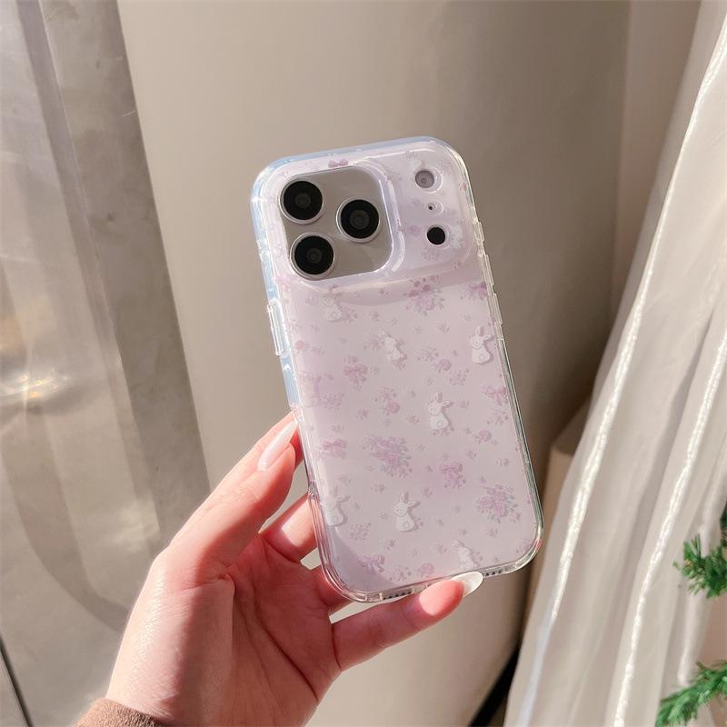 

Purple Floral Rabbit iPhone Case for 16 Pro Max/15/14 - New Model for Women Apple 14