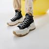 Kappa Fabric Synthetic Leather Retro Sports Comfortable Wear-Resistant High-Top Lifestyle Casual Shoes Women Sneakers Black K0D65VS27-990
